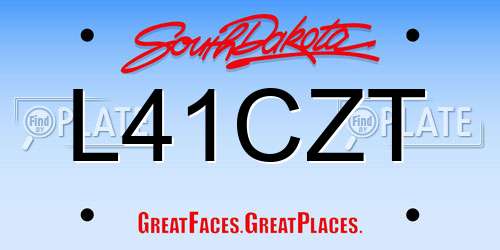 L41CZT South Dakota License Plate