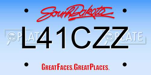 L41CZZ South Dakota License Plate