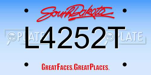 L4252T South Dakota License Plate
