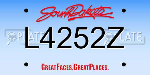 L4252Z South Dakota License Plate