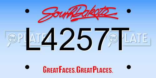 L4257T South Dakota License Plate