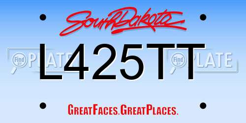 L425TT South Dakota License Plate