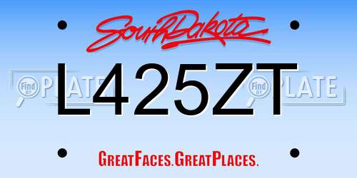 L425ZT South Dakota License Plate
