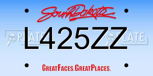 L425ZZ South Dakota License Plate