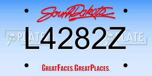 L4282Z South Dakota License Plate