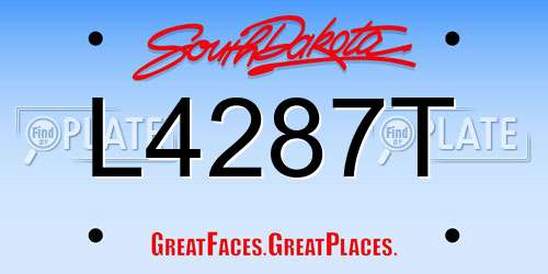 L4287T South Dakota License Plate