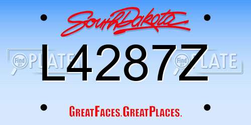 L4287Z South Dakota License Plate