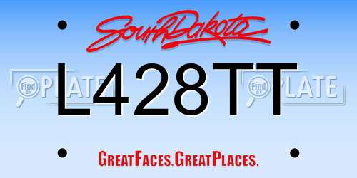 L428TT South Dakota License Plate