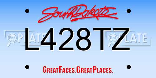L428TZ South Dakota License Plate