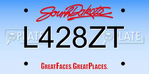 L428ZT South Dakota License Plate