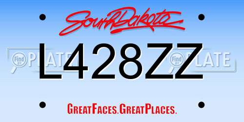 L428ZZ South Dakota License Plate