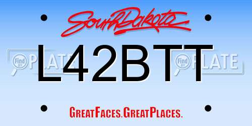 L42BTT South Dakota License Plate
