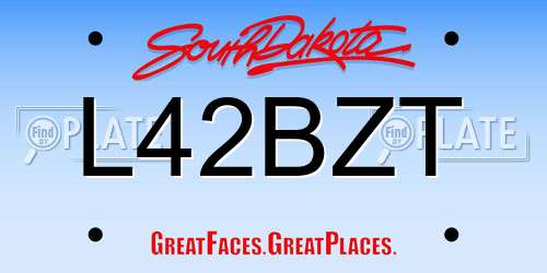 L42BZT South Dakota License Plate
