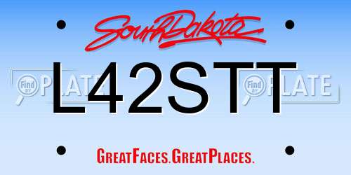 L42STT South Dakota License Plate