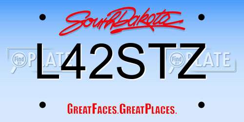 L42STZ South Dakota License Plate