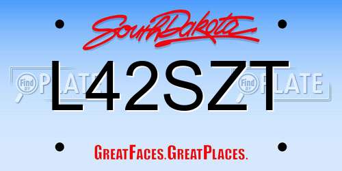 L42SZT South Dakota License Plate