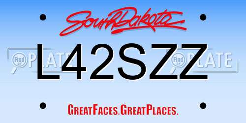 L42SZZ South Dakota License Plate