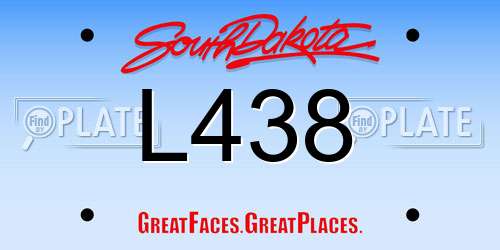 L438 South Dakota License Plate