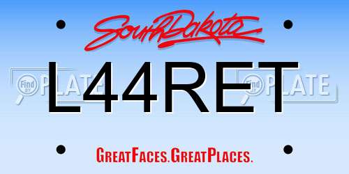 L44RET South Dakota License Plate