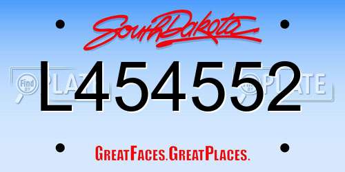 L454552 South Dakota License Plate