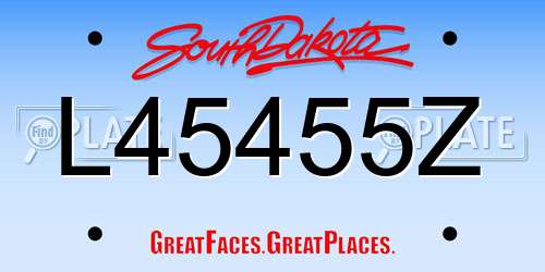 L45455Z South Dakota License Plate