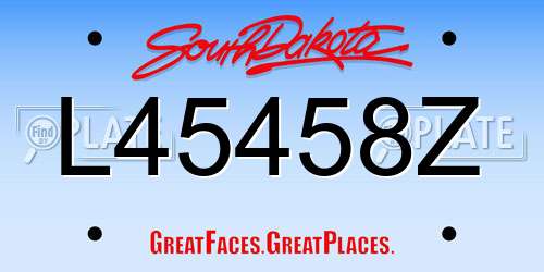 L45458Z South Dakota License Plate