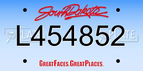 L454852 South Dakota License Plate