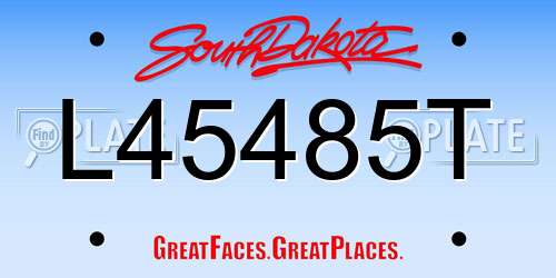 L45485T South Dakota License Plate