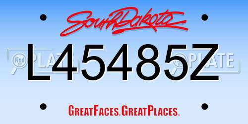 L45485Z South Dakota License Plate