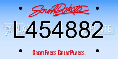 L454882 South Dakota License Plate