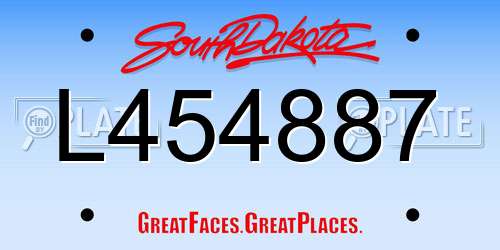 L454887 South Dakota License Plate