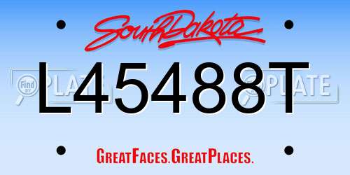 L45488T South Dakota License Plate