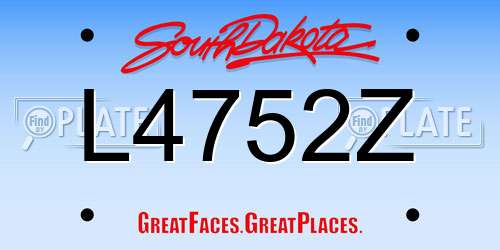 L4752Z South Dakota License Plate