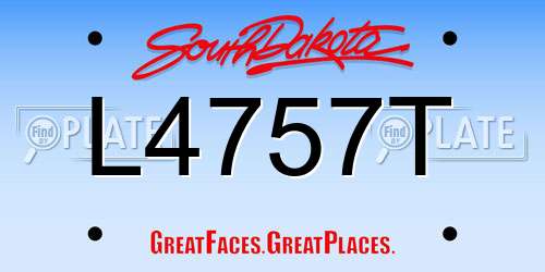 L4757T South Dakota License Plate