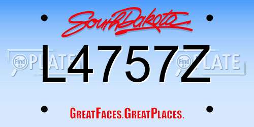 L4757Z South Dakota License Plate