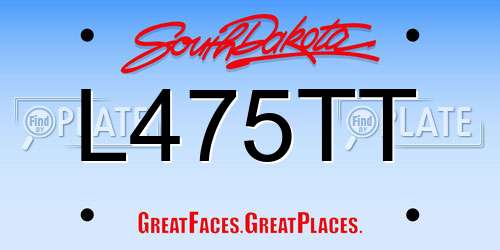 L475TT South Dakota License Plate