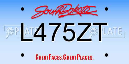 L475ZT South Dakota License Plate