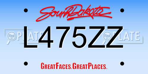 L475ZZ South Dakota License Plate