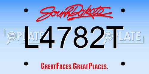 L4782T South Dakota License Plate