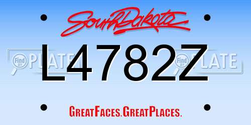 L4782Z South Dakota License Plate
