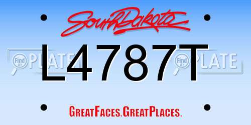 L4787T South Dakota License Plate