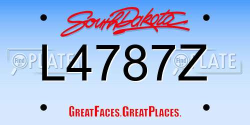 L4787Z South Dakota License Plate