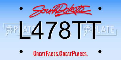 L478TT South Dakota License Plate