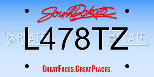 L478TZ South Dakota License Plate