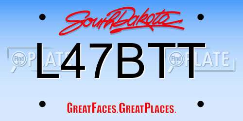 L47BTT South Dakota License Plate