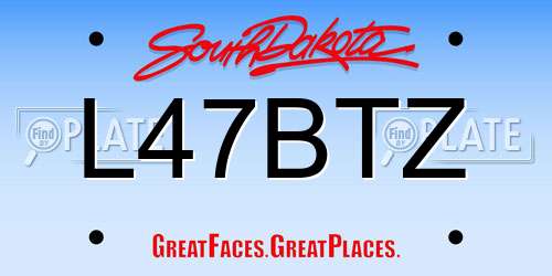 L47BTZ South Dakota License Plate