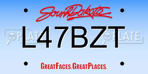 L47BZT South Dakota License Plate