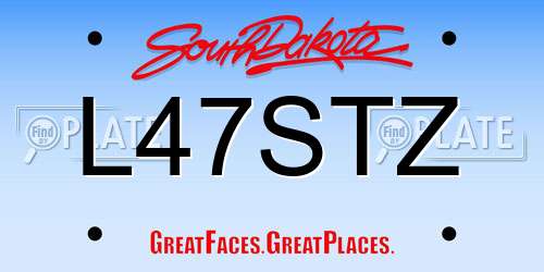 L47STZ South Dakota License Plate