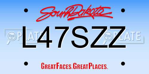 L47SZZ South Dakota License Plate