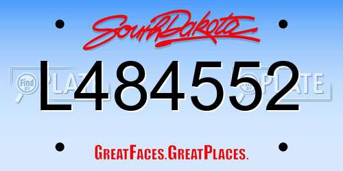 L484552 South Dakota License Plate